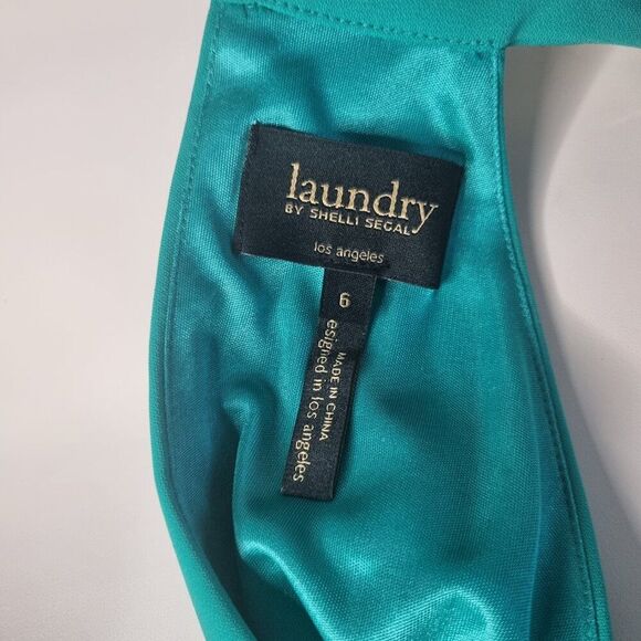 Laundry by Shelli Segal Beaded Green Cocktail Dress - Size 6 - Picture 6 of 9